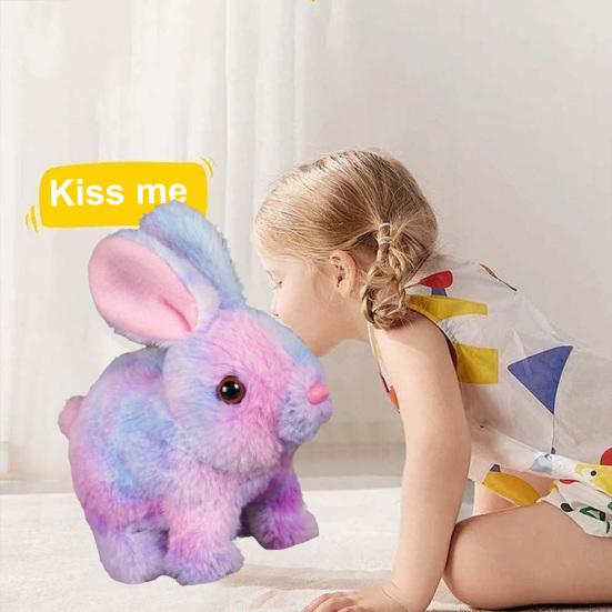 Realistic Bunny Toy Kids Interactive Jumping Rabbit Plush Toy Lifelike Ears Twitching Handmade