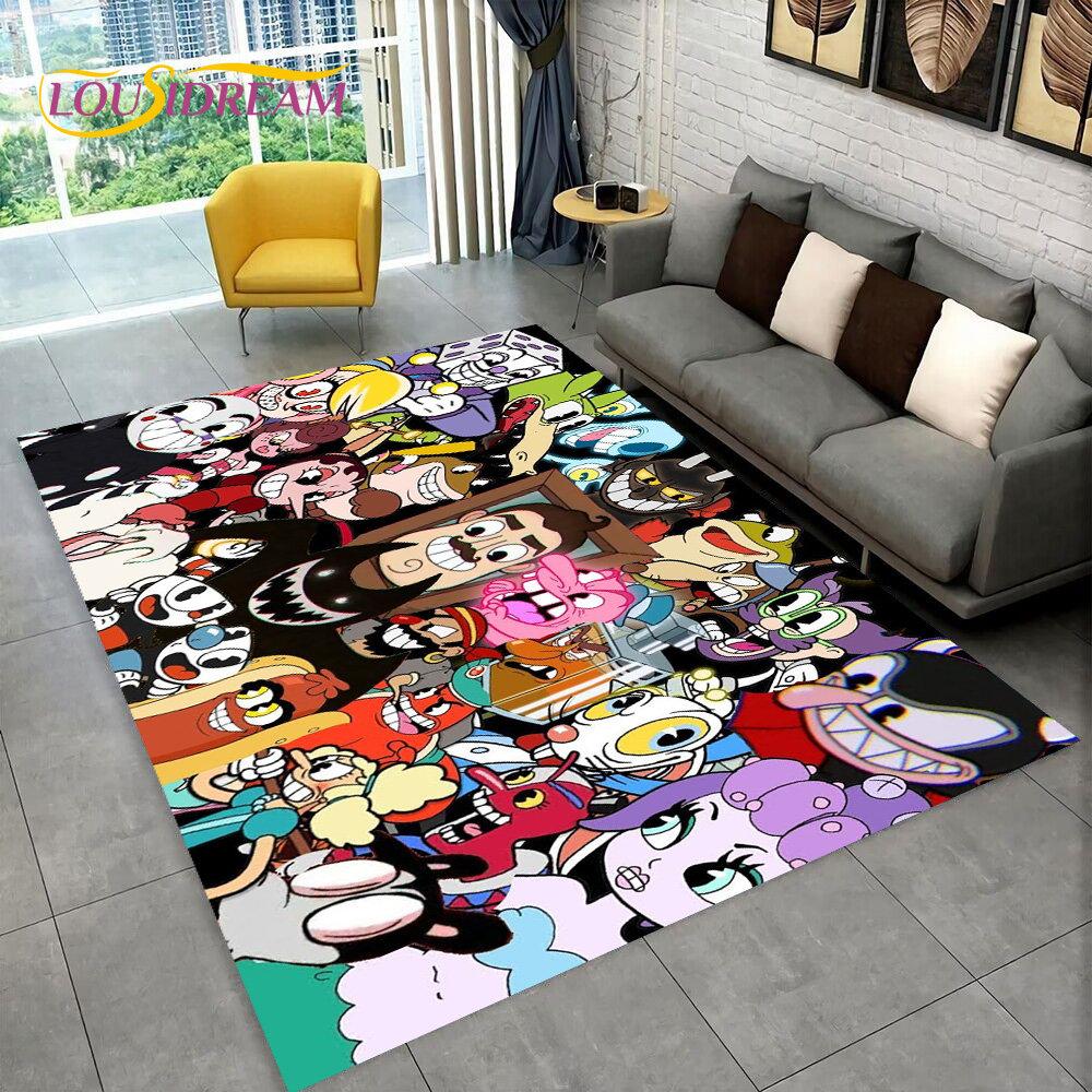 Игра, Cuphead and Mugman, коврик для геймера, коврик для гостиной, спальни, дивана, коврик для двери, детский игровой нескользящий напольный коврик