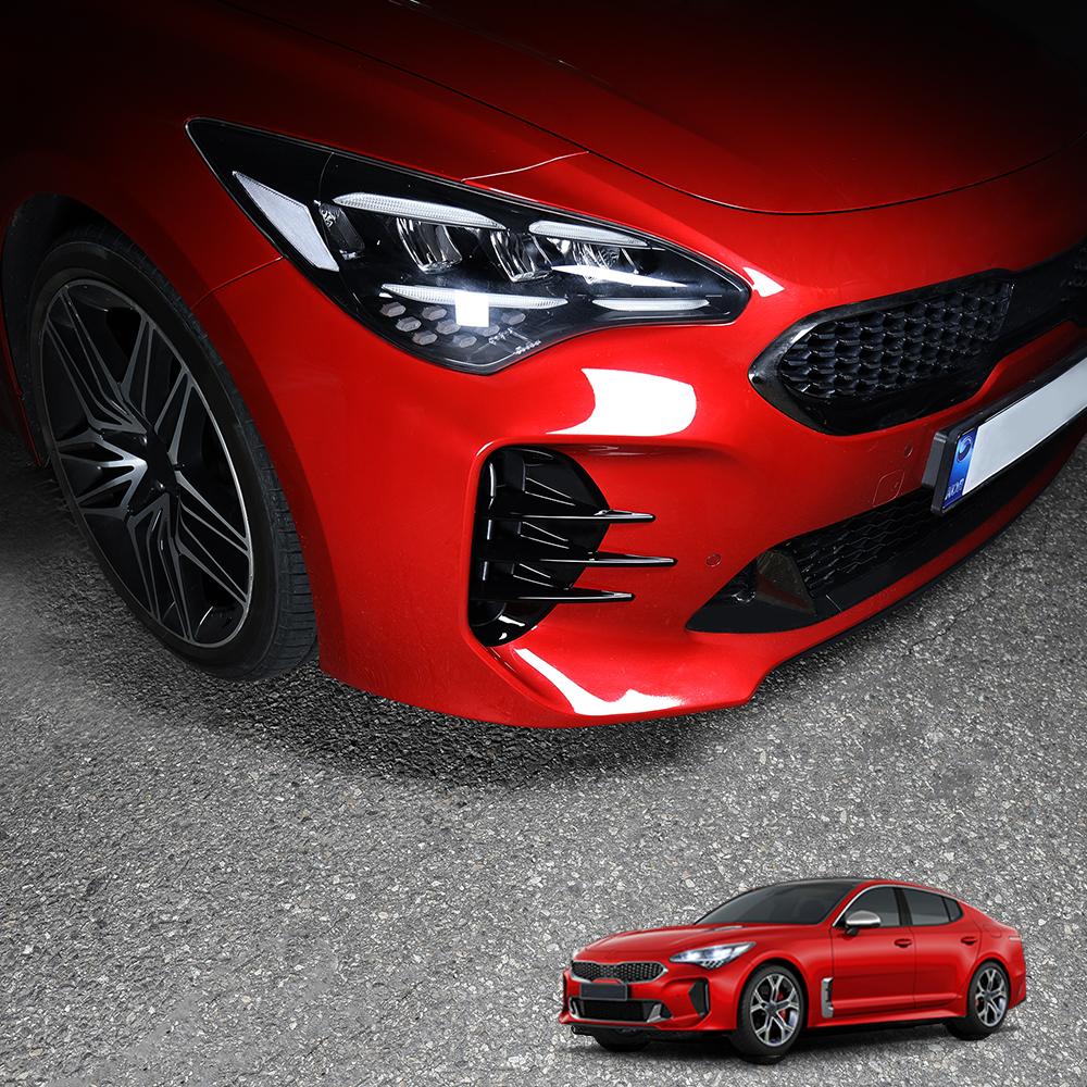 Для Kia Stinger 2018-2026 2 шт. Автомобильные Черные Накладки на Воздуховоды Противотуманных Фар Передние Декоративные Элементы Внешнего Стайлинга Аксессуары LHD/RHD