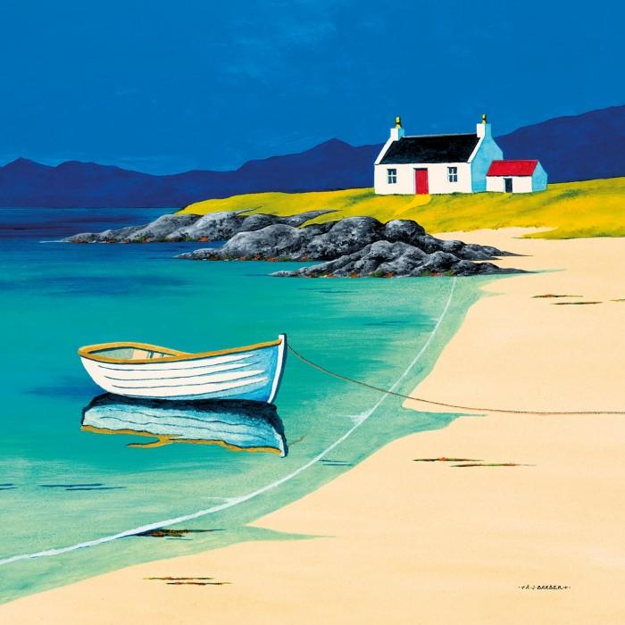 Anthony Barber Hebridean Fisherman's Cottage Canvas Print
