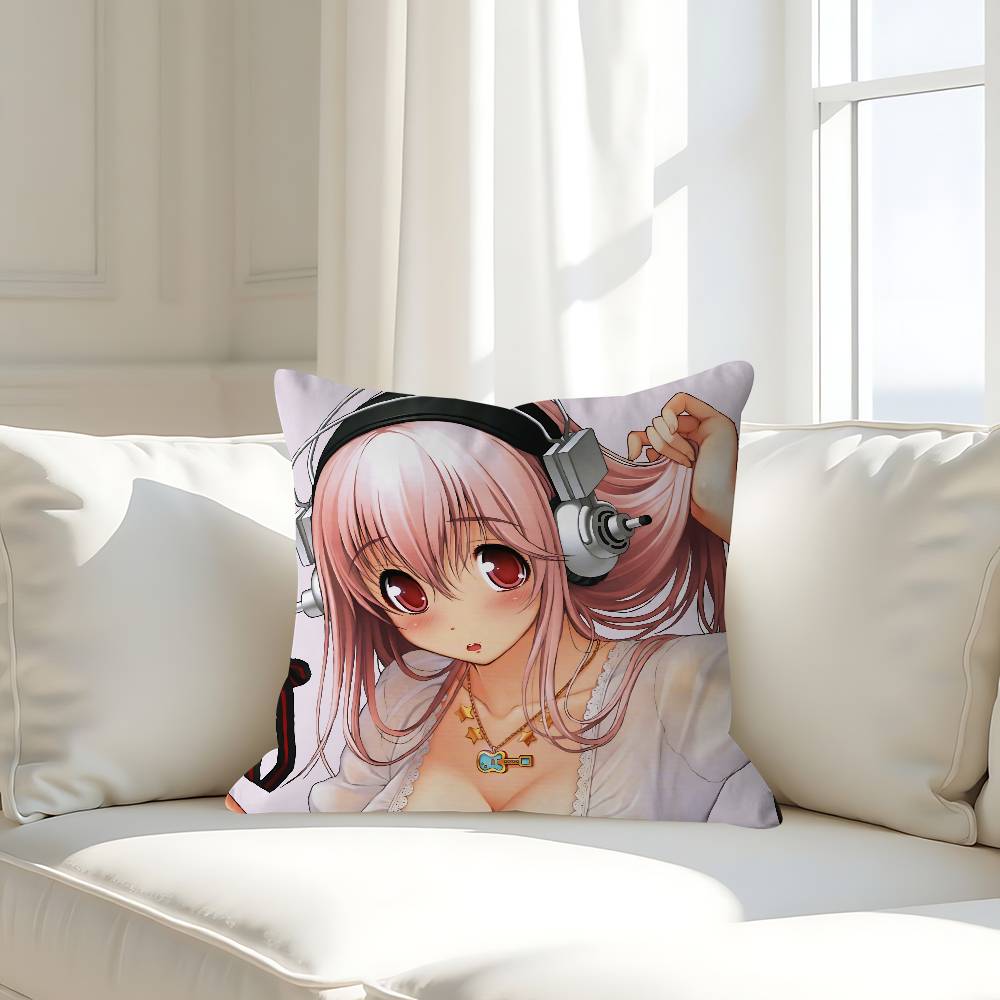 Аниме Супер Сонико Наволочка Съемная Моющаяся Наволочка – Всесезонный Мягкий Лен