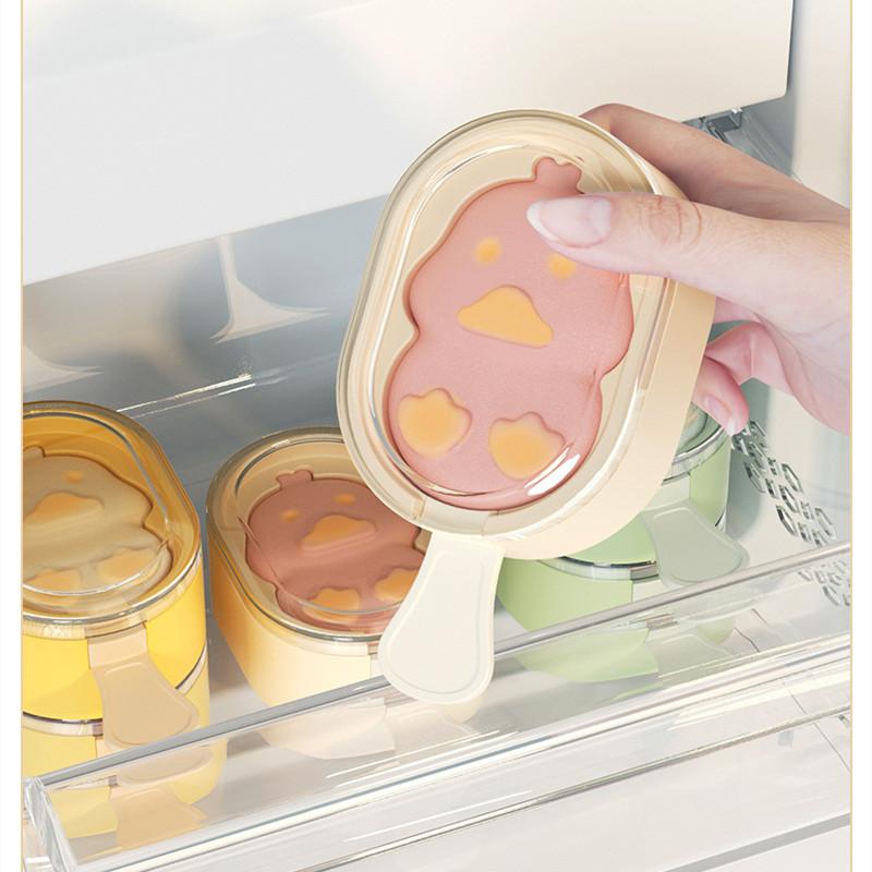 Ice Cream Mold With Lid Magnum DIY Fruit Juice Ice Pop Cube Maker Ice Tray Cartoon Cute Popsicle Mould Kitchen Tool Accessories