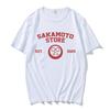 Футболки Sakamoto Store EST 2025 с принтом «Мультяшная манга» и «Дни Сакамото», футболка с коротким рукавом, хлопковая мужская футболка, унисекс, уличная одежда
