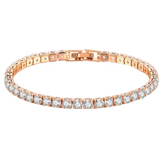 Women Bracelet Shiny Geometric Luxury Copper Stainless Wrist Bracelet Jewelry