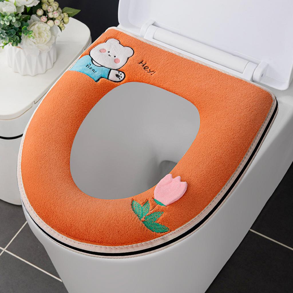 Всесезонный бытовой чехол на сиденье унитаза с мультяшным дизайном, моющийся, самоклеящийся чехол на сиденье унитаза, подушка для унитаза, накладка на сиденье унитаза