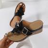 Fashion Women Slippers New Floral Beach Flip-Flops Comfy Slip-On Wedge Slippers Summer Platform Slides Women Versatile Outdoor Sandals