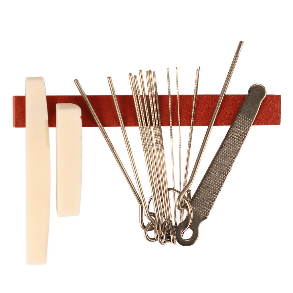 Guitar File Set Metal Stone Guitar File Needle with Nut Saddle for Forming Copying Repair Maintenance