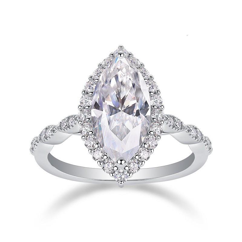 Womens Stackable Rings Irregular Moissanite Fashion OL Jewelry Non-Fading Fine Craft