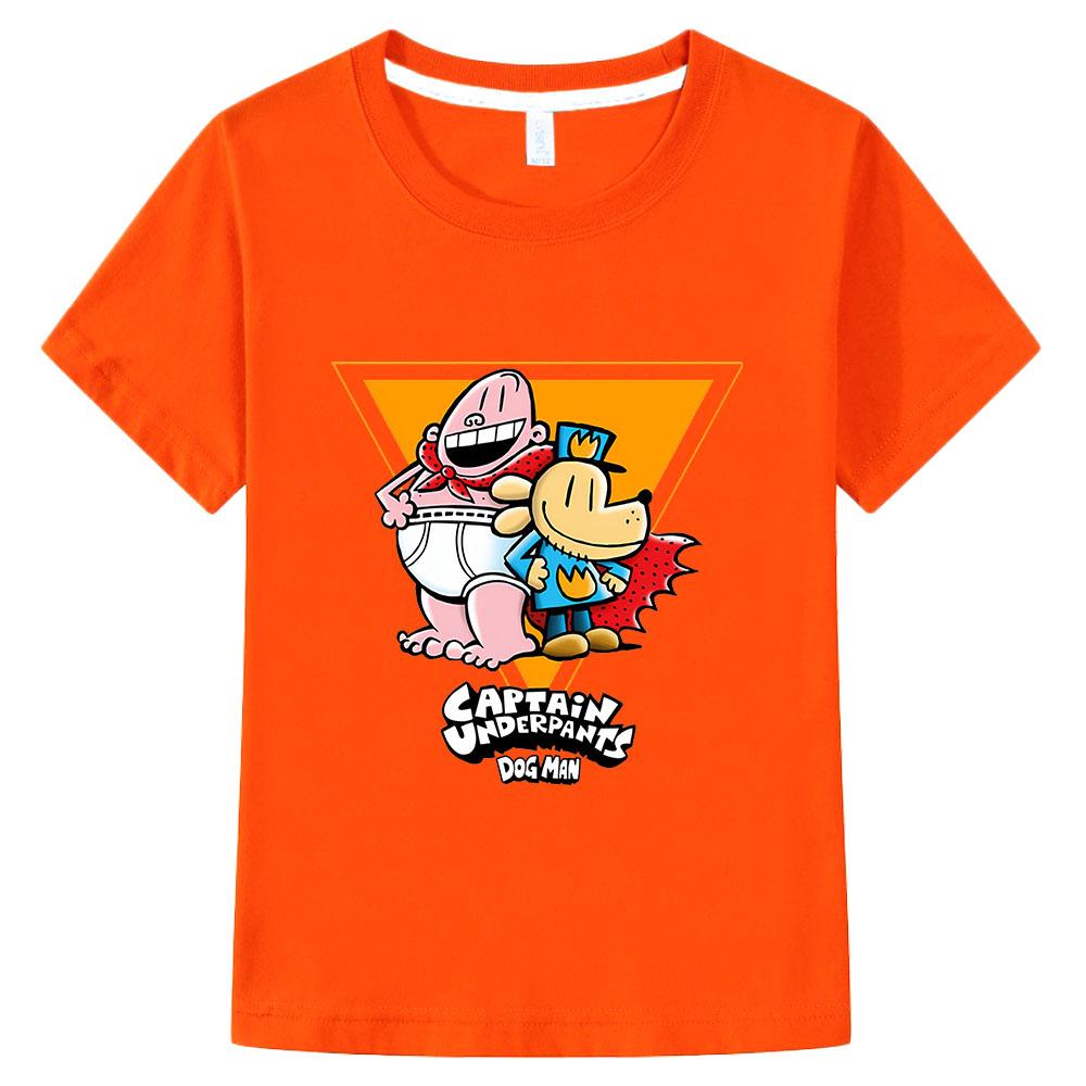 Dog Man 100%Cotton Cartoon Children's T-Shirt 2-12Y Anime Print Kids Tee Cute Boys Girls Tops O-Neck Short Sleeve Summer Toddler