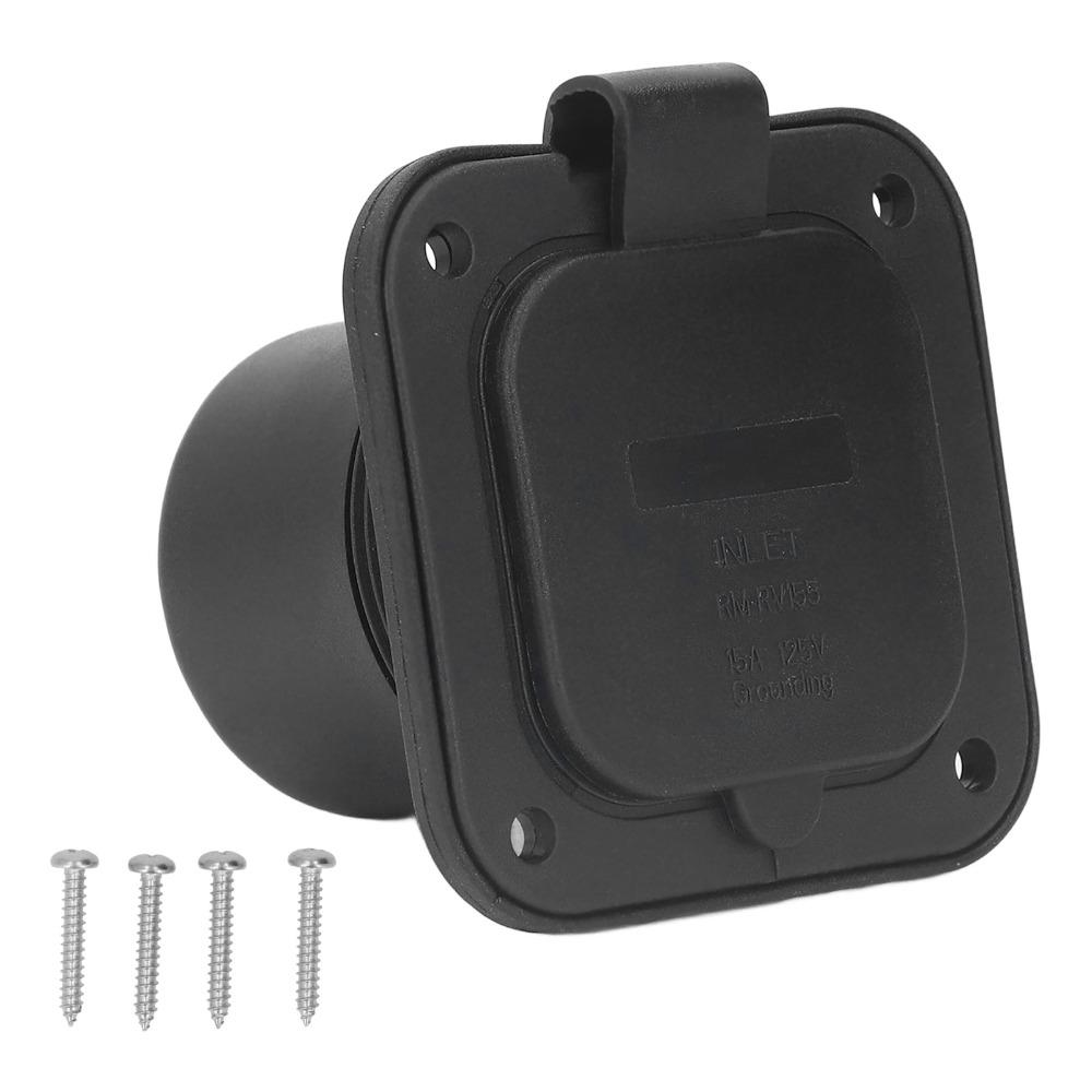 2 Pole 3 Wire Flange Power Inlet with Waterproof Cover Power Inlet Socket Male Receptacle RV