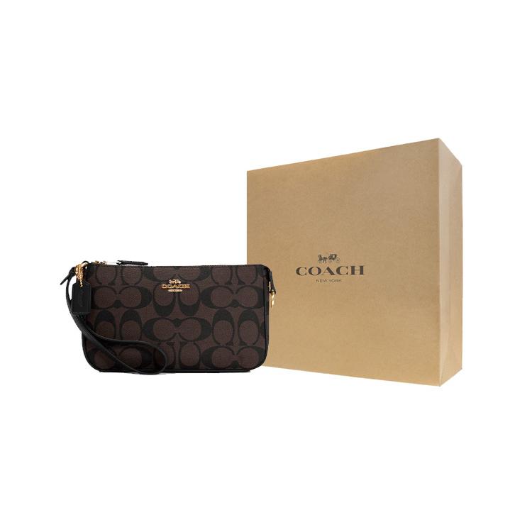 Coach Nolita Покрытие из канваса Гладкая кожа Сумка-клатч Подмышечная Сумка на запястье Клатч Маленькая Женская Коричневый Черный (унисекс) Сцепления C3308 IMAA8