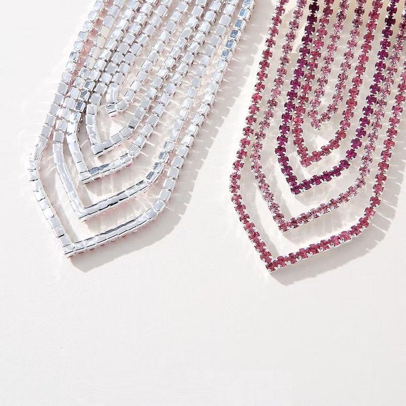 Новые трендовые женские серьги-подвески с кисточками и цепочкой из стразов, серьги для вечеринки в стиле темперамент