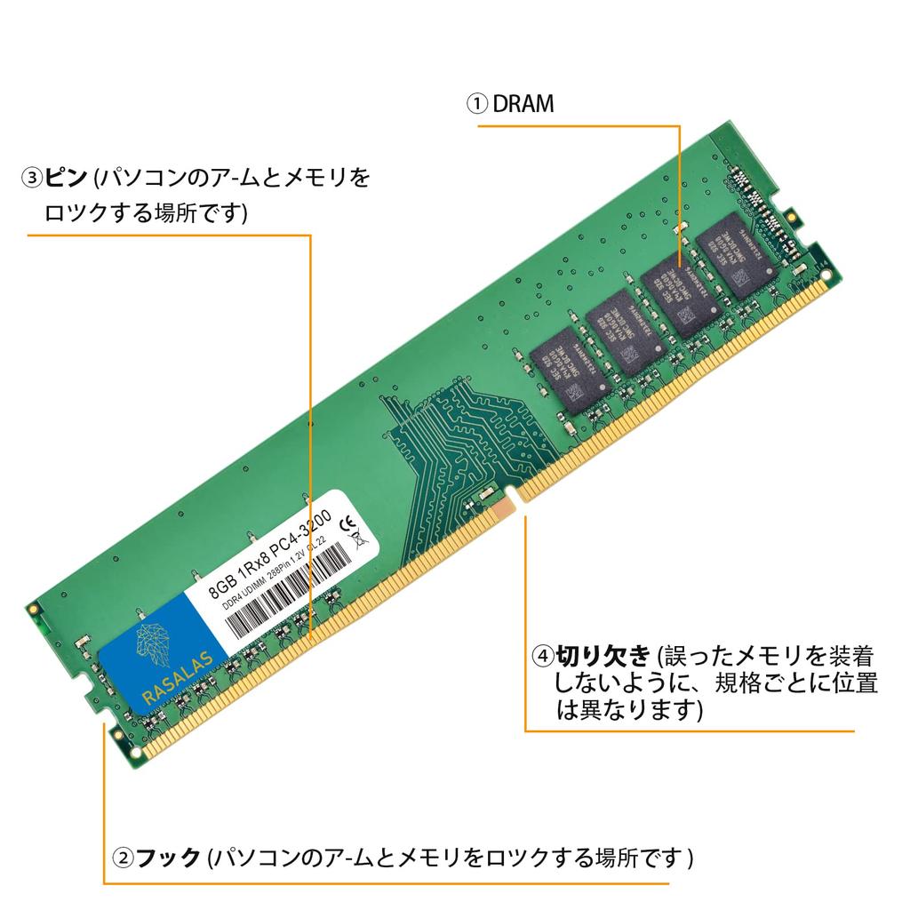 16 ГБ DDR4 3200 1RX8 8 ГБ x 2 шт. для настольного ПК Память 288Pin CL22 Небуферизованная PC4-25600 1,2 В