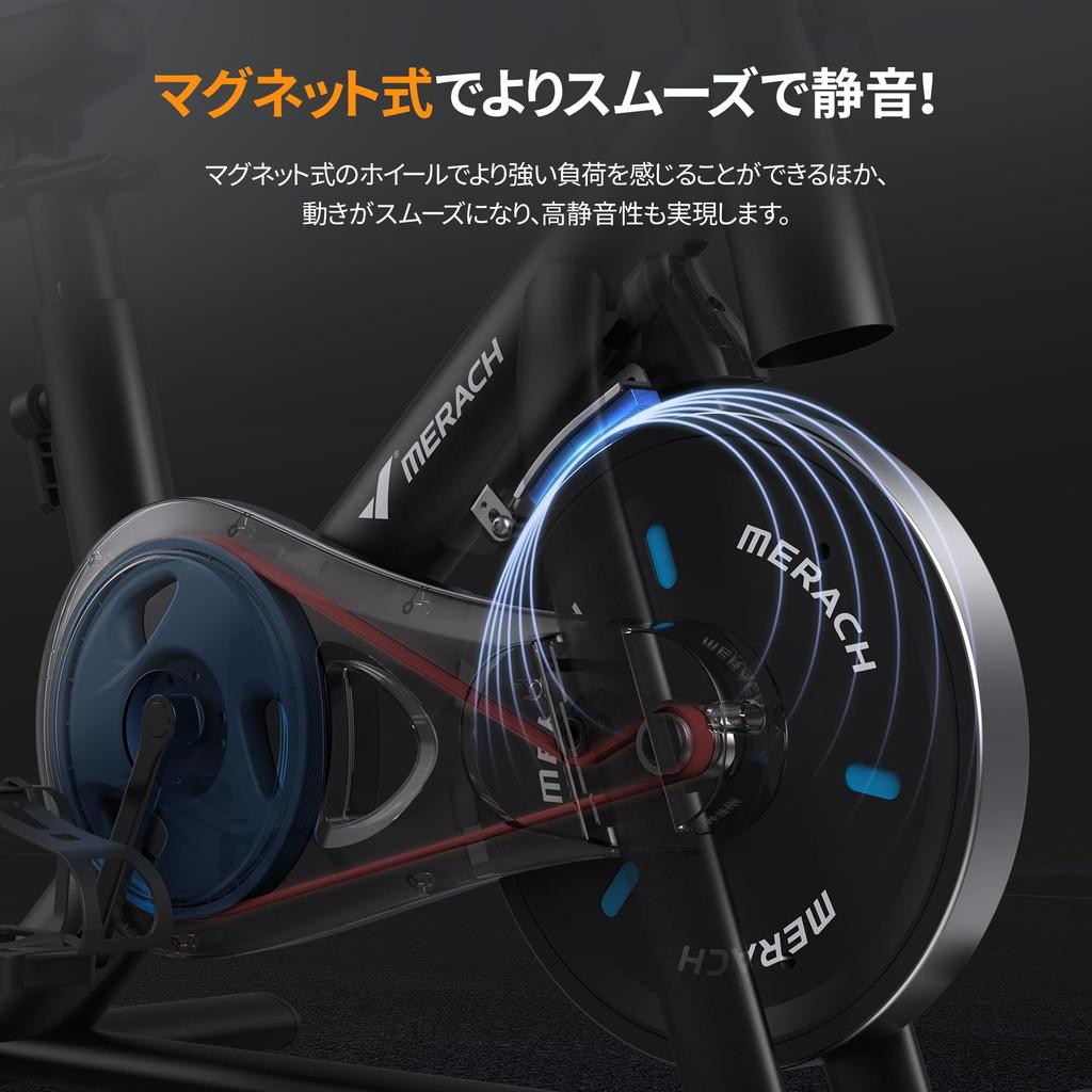 Фитнес-велосипед MERACH Spin Bike Фитнес-велосипед Магнитный бесшумный тренировочный велотренажер Плавная регулировка нагрузки Легко собирается Удобно перемещать Велотренажер для помещений