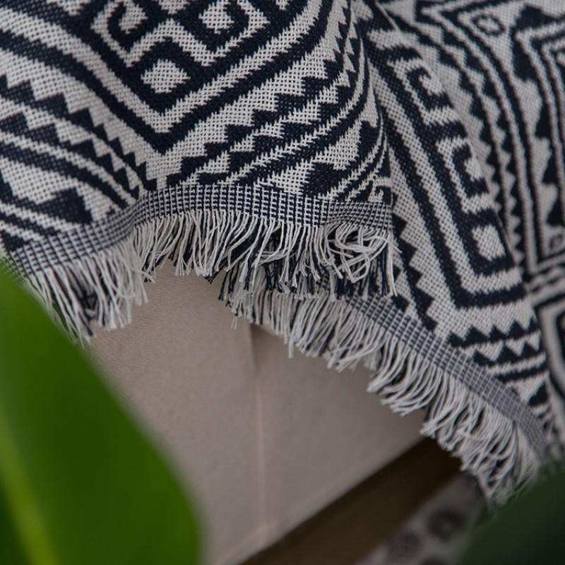 Retro Geometric Cotton Throw Blanket Sofa Bed Decor All Season Use