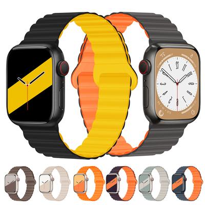 Силиконовая петля, магнитный ремешок для Apple Watch Band Ultra, 49 мм, 44 мм, 40 мм, 41 мм, 45 мм, iWatch series 8, 7, 6 SE, 5, 4, 3, Correa, 42 мм, 38 мм