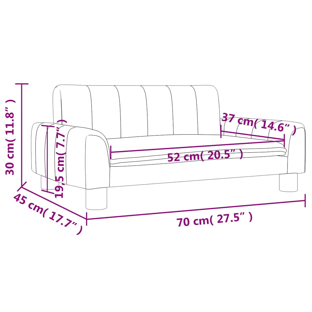 Kids Sofa Cream 70 x 45 x 30 cm Fabric