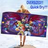Пляжное полотенце с принтом Puzzle & Dragons, большое, мягкое, быстросохнущее, для пляжа, кемпинга, плавания