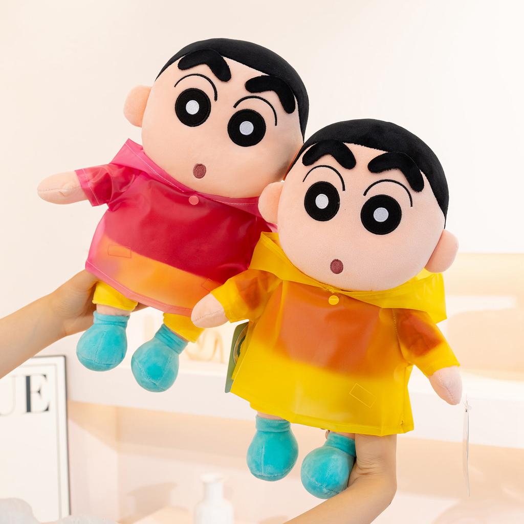 Оригинальные плюшевые игрушки Crayon Shin Chan в дождевике, мягкие, приятные на ощупь, в японском стиле, аниме, каваи, кукла, рождественские подарки для девочки