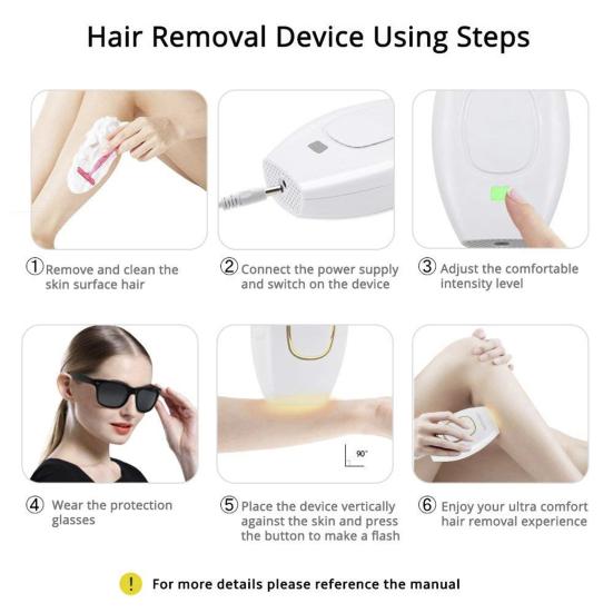 Yousheng Hair Removal Device Women Home Permanent Painless Electronic Hair Remover Full Body Face Arm Leg Bikini Line IPL Hair Removal Machine