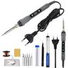 80W Gray Soldering Iron 110V / 220V Adjustable Temperature Digital Display Electric Solder Welding Iron Repair Tools Kit
