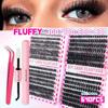 Segmented Eyelash Lash Extension Kit With 2 in 1 Bond And Seal Glue Long Lasting Hold For DIY Grafting Use