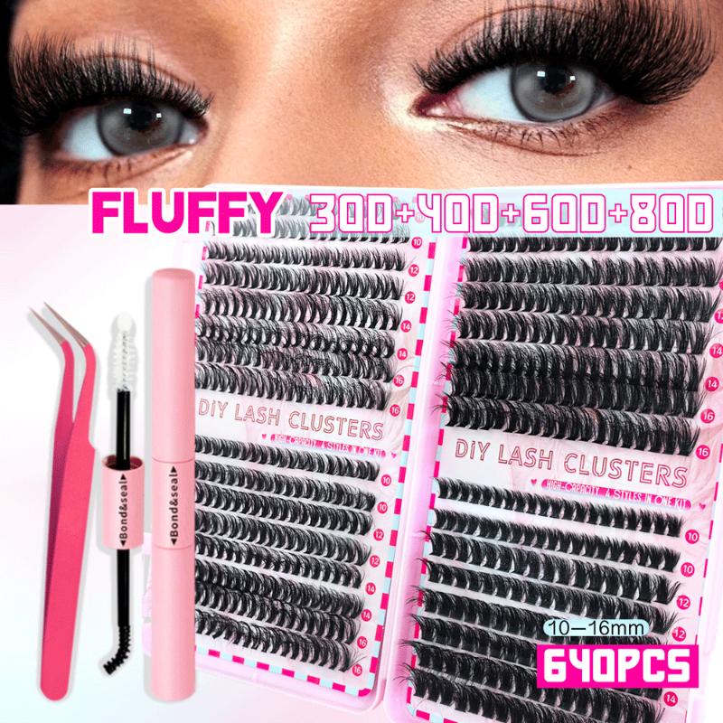 Segmented Eyelash Lash Extension Kit With 2 in 1 Bond And Seal Glue Long Lasting Hold For DIY Grafting Use