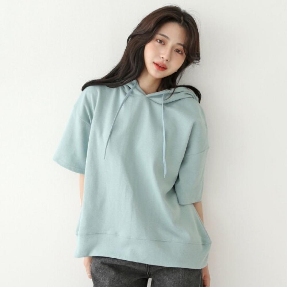 Shop Women S looSe FiT Hooded CoTTon T ShirT 5 poinT minT Ami wSh 3264