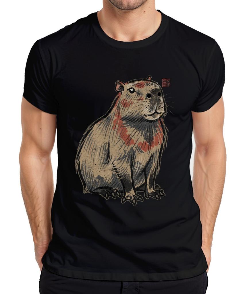 Capybara Water Pig Japanese Ukiyo-e Art Vintage Gift Men's T-Shirt