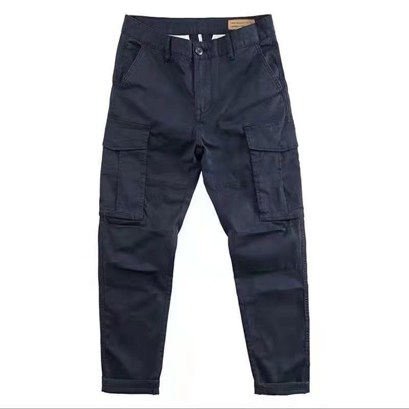 Men's Korean Style Trendy Loose-Fit Overalls: Autumn Casual Straight Pants with Multiple Pockets