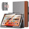 MoKo Fire HD 10 Compatible with Fire HD 10 10 Plus Protective Case with Hand and Pencil Storage Rubber Brown Gray Case, & (2023/2021, 13th/11th