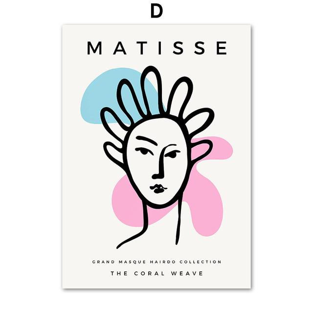 Винтажный абстрактный Матисс Пикассо Коралловое Солнце скандинавские плакаты и принты, настенная живопись на холсте, настенные картины для декора гостиной без рамки