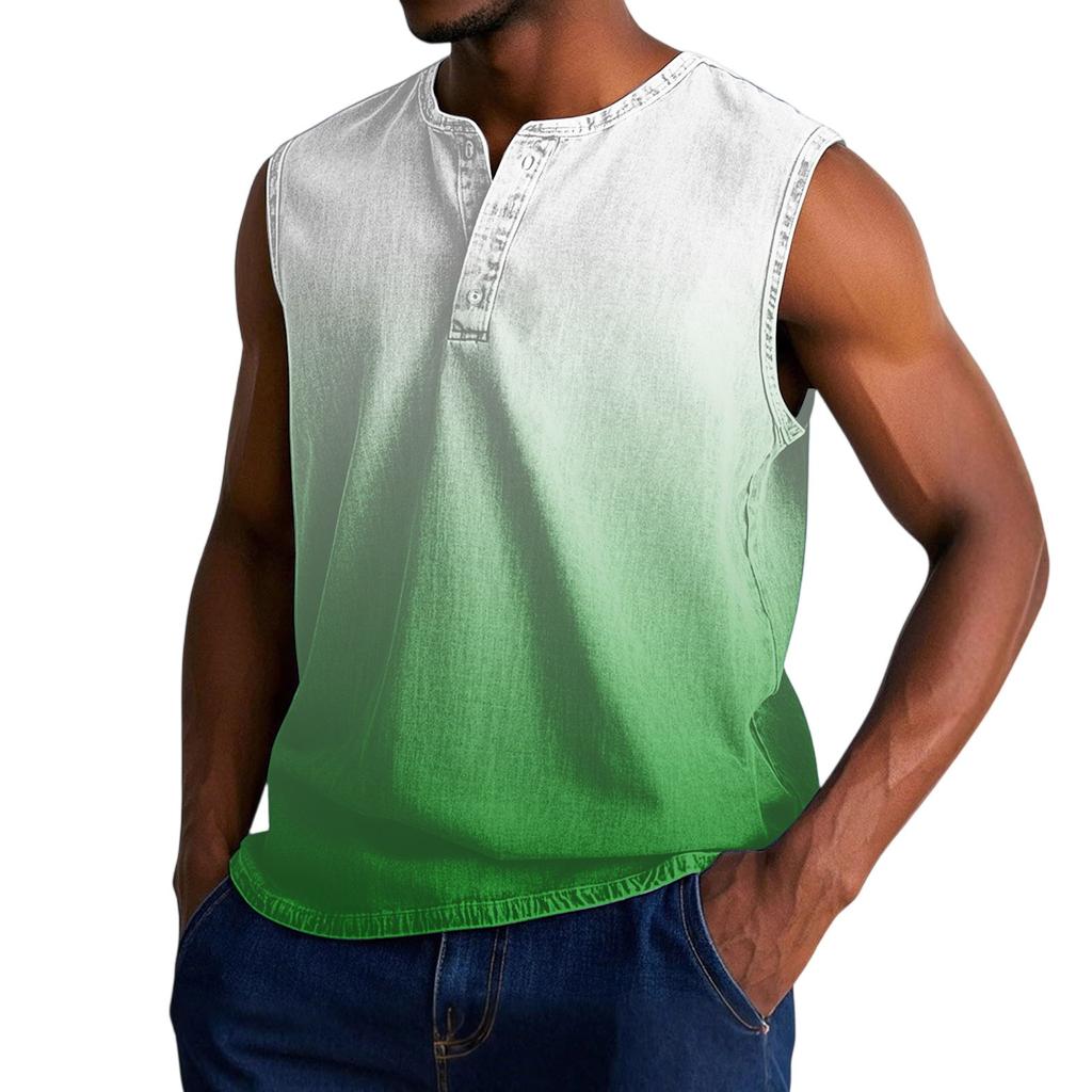 Мужская состаренная рубашка без рукавов с градиентным принтом