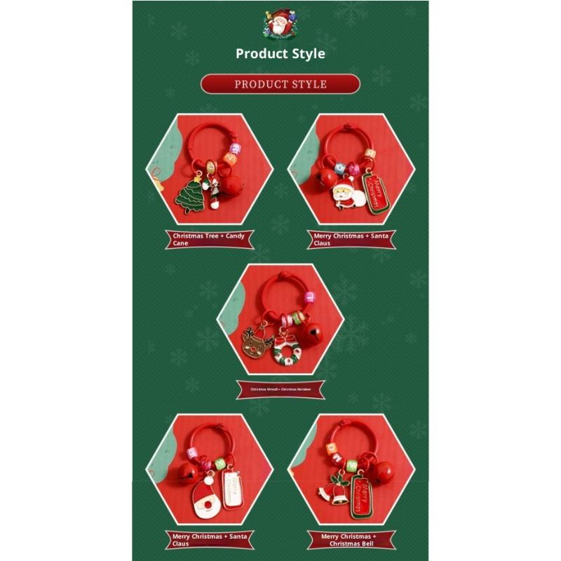 Подвеска для сумки Мультяшная Рождественская бирка Подвеска Рождественская елка Рождество Санта Клаус Брелок Креативный Рождественский венок Олень Брелок для ключей Девочки