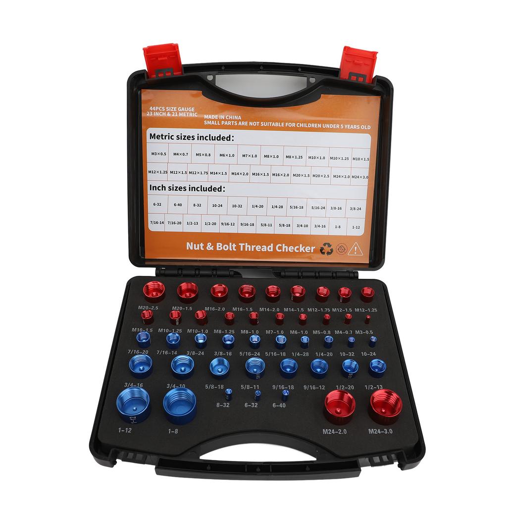 Набор из алюминиевого сплава для проверки резьбы гаек и болтов, метрическая дюймовая наружная внутренняя резьба 44