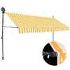 VidaXL Manual Retractable Awning with LED 350 Cm White and Orange