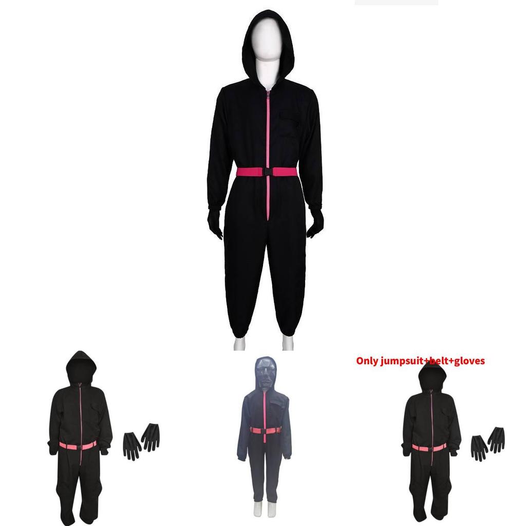 Игра в кальмара Популярный фильм Костюм на Хэллоуин для детей из смесовой ткани с хлопком Косплей-костюм