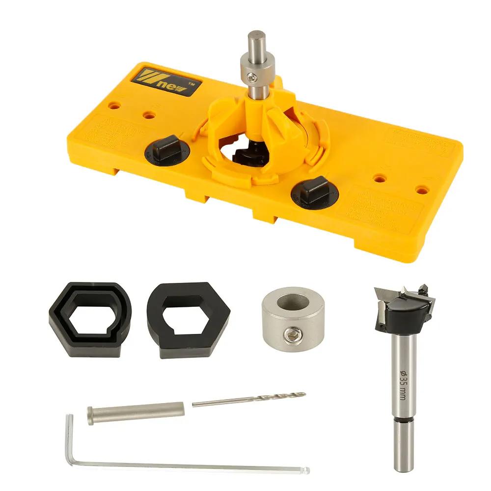 Скрытый 35-миллиметровый шаблон для сверления отверстий в форме чашки + сверло Форстнера, фреза по дереву, плотницкий столярный инструмент для самостоятельной работы