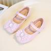 Кожаные туфли для девочек на вечеринку, свадьбу, детские туфли для выступлений с бантом, детские туфли принцессы 2024 года, весна-осень, новинка
