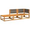 VidaXL Ensemble de canapés de jardin 3 pièces avec coussins, bois d'acacia et corde, 3278844