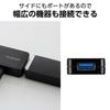 ELECOM USB Fixed 3 Hub, 5Gbps, Type-C Adapter, Cable, Ports, Black, U3H-CAK3005BBK