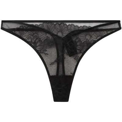 Black Label легкие сексуальные кружевные хлопковые стринги нижнее белье женское нижнее белье Space-Black QF7753