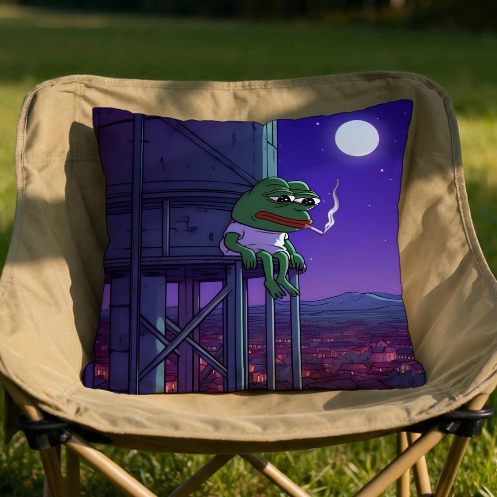 Character Pepe the Frog Cushion Cover Soft Reversible Durable Pillow Cover MultiScene Use for Home Car Daily Comfort