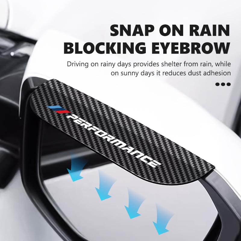 AAAPO1 2pcs Car Rear View Mirror Shield Guard Rain Eyebrow Shade Cover For BMW 1 3 5 7 Series M Performance M M3 M5 X1 X2 X3 X4 X5