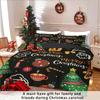 3pcs Merry Christmas Print Coreless Duvet Cover Set Multiple Sizes for Bedrooms Dormitories Soft Comfortable, Machine Washable