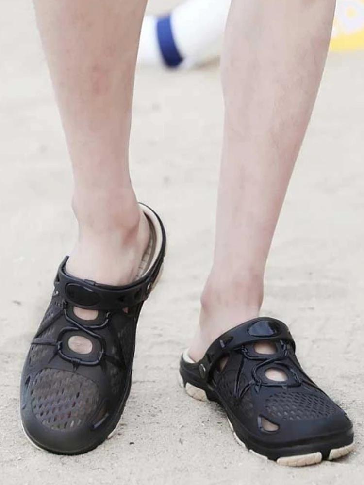 Модные шлепанцы Мужская обувь Мужские тапочки С отверстиями Полусабо Ева ПВХ Уличные Пляжные Элегантные Удобные Дешевая обувь Ликвидация Дизайнерская Роскошная