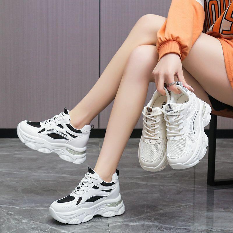 Dad Shoes Girl 2025 Summer New Inner Height Increase Small Mesh Shoes Versatile Breathable Lightweight Fashion Casual Women's Shoes