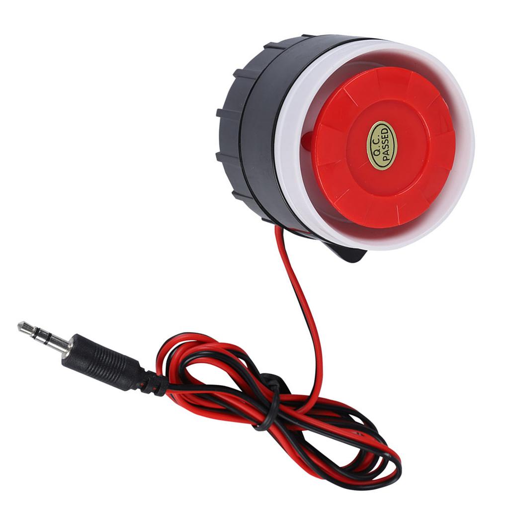 120dB DC 12V Mini Red Wired Horn Siren Sound Alarm System Warning Horn for Home Security