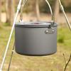 Camping Hanging Pot Aluminum Large Capacity with Lid Ultralight Portable Cooking