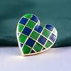 Blucome Mosaic Enamel Heart Shape Brooch Corsage Badge Special Design Brooches Collar Clip